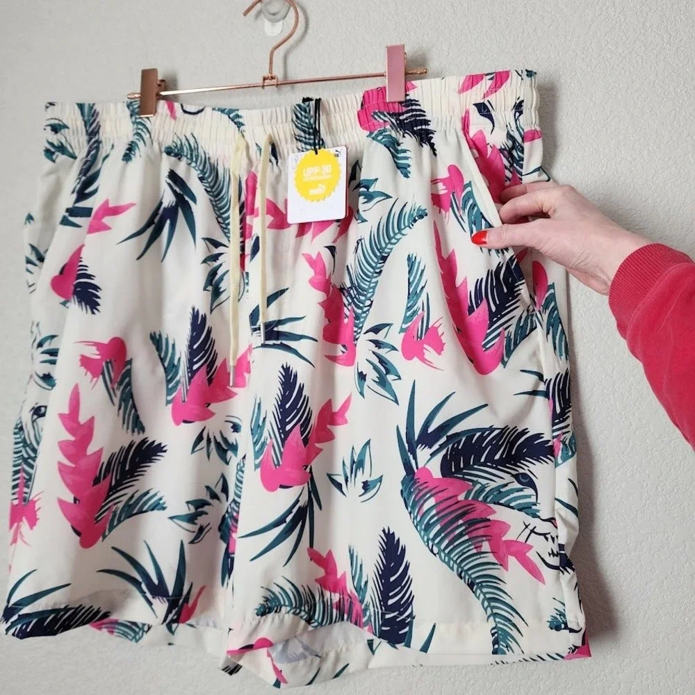 PUMA‎ DUVIN Tropical Swim Shorts Palm Print Resort Beach XXL NEW WITH TAGS